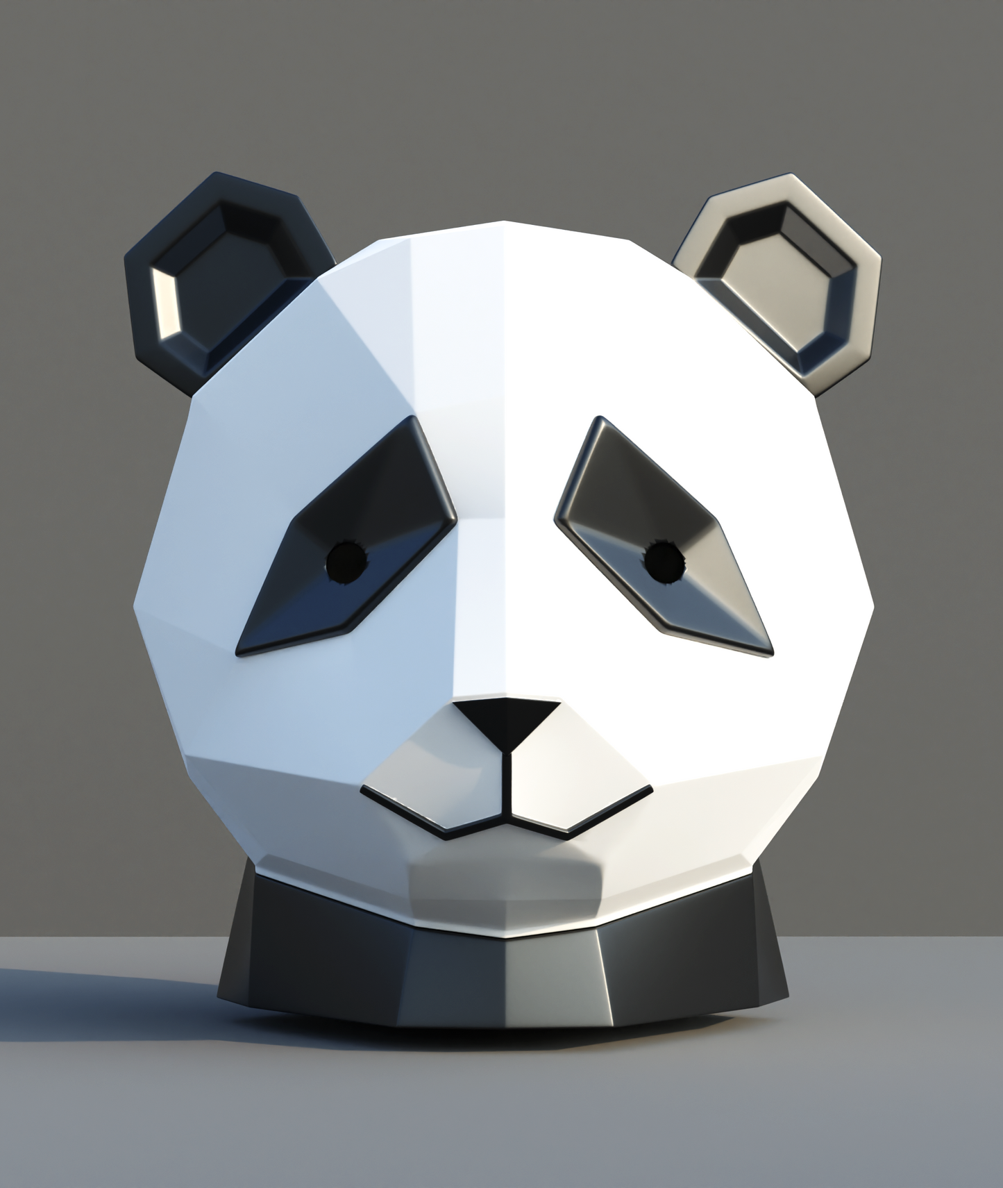 Poly Panda Head VR/Headphone Stand | Helmet| Display Multipart - Digital STL 3D Model