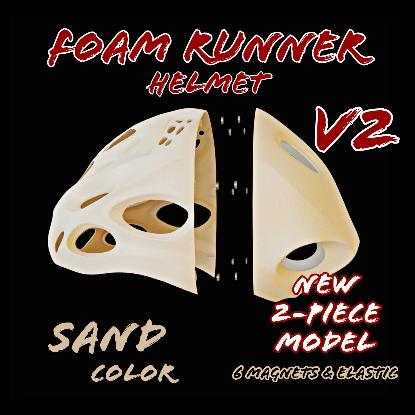 V2 Foam Runner Helmet - Halloween - 2 Piece Model w/ Magnets - Hypebeast Shoe - Multisize - Multicolor - Fashion Prop Fan Art Decoration